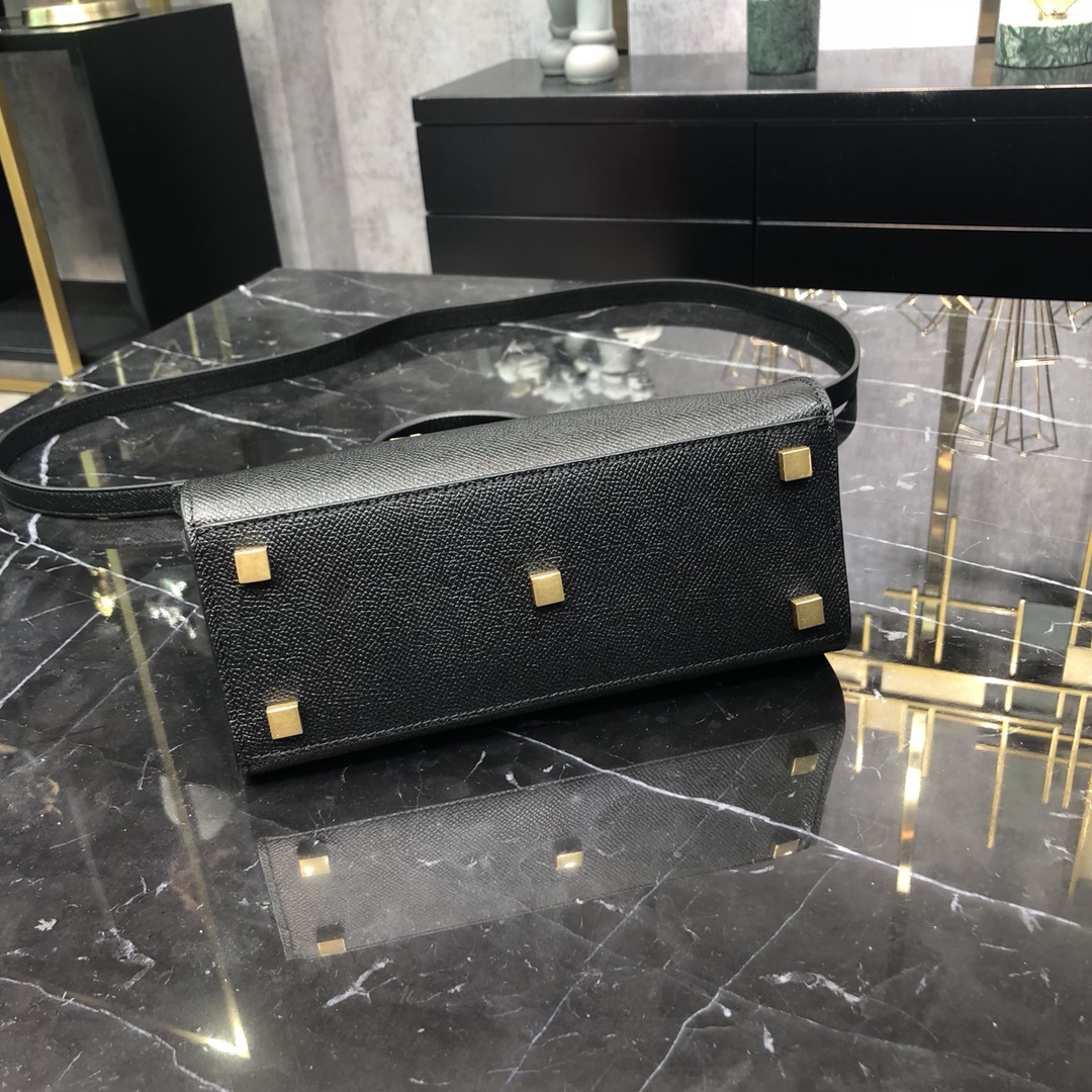 Saint Laurent Manhattan Box Nano Calfskin Shoulder Bag Handbag Black 593741 